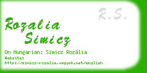 rozalia simicz business card